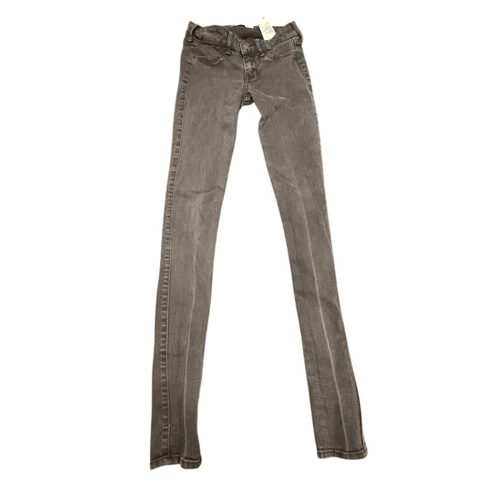Hollister Jeans Women's 0L Gray Faded Skinny Solid Denim Pants Size W24 L33